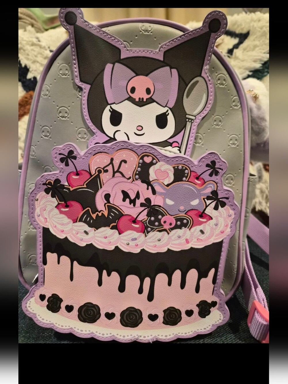Kuromi Mini Back Pack With Miniso Kuromi Keychain!!